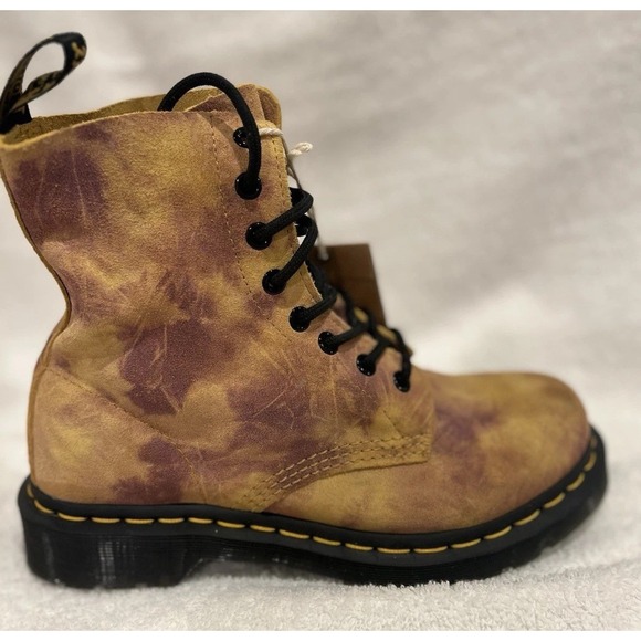 Dr‎ Martens Womens 1460 Pascal Tie Dye Leather Lace Up Boots Size 7 NEW Camo Tan - Picture 10 of 14